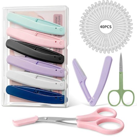 48 stk. Dermaplan barberhøvelsett for kvinner, ansikt og øyenbryn med øyenbrynssaks, ansiktsmikrobladshøvelverktøy