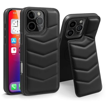 Læderpung Kort Etui MagSafe Telefon Cover Til iPhone15 Pro Promax Plus Holder Magnetisk Opladning Beskyttelsescover