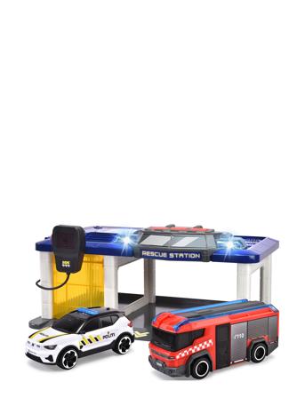 Dickie Toys Norwegian Rescue Station With 2 Vehicles Toys Toy Cars & Vehicles Toy Cars Fire Trucks Red Dickie Toys