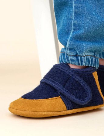 En Fant Wool Slippers W. Suede - Navy - 25