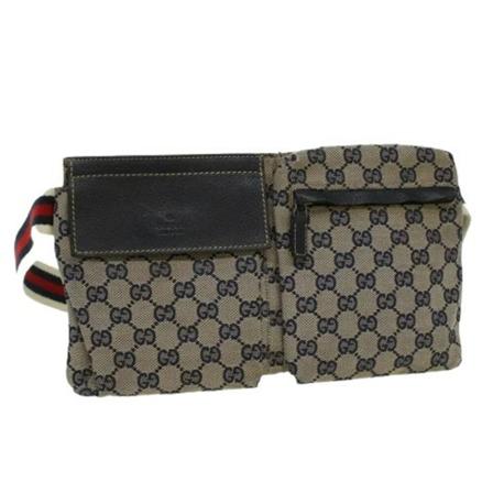 Gucci Vintage, Pre-owned Canvas crossbody-bags Grijs, Dames, Maat:ONE Size,leer