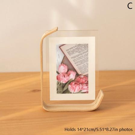 CDQ Akryyli puinen valokuvakehys Herbarium näyttökehys kalenteri Valkoinen 14cm*22cm