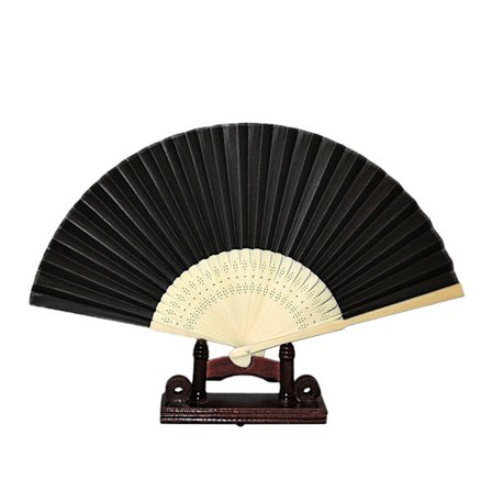 Solfjäder - Svart [H] - Enfärgad i papper