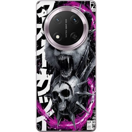 Kompatibelt Mobilskal till Honor Honor Magic7 Lite Mörk Panda Skalle i Brutal Urban Konststil