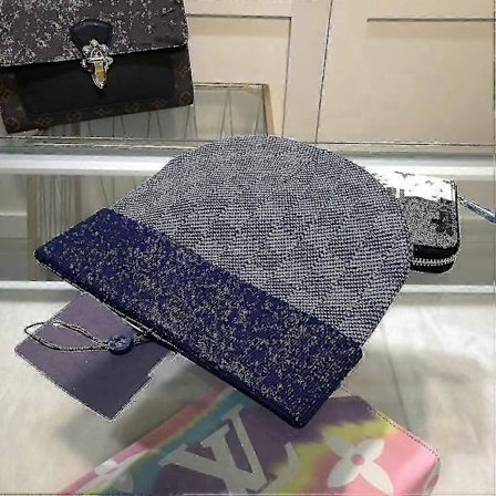 Nyinkommen Designer Bokstavstryckt Schackrutig Vintermössa Mjuk Varm Stickad Mössa[HK]