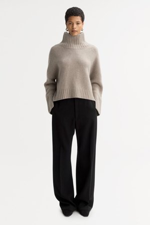 Soft Goat - Girlfriend turtleneck - Kaschmirpullover für Damen - L - Greige