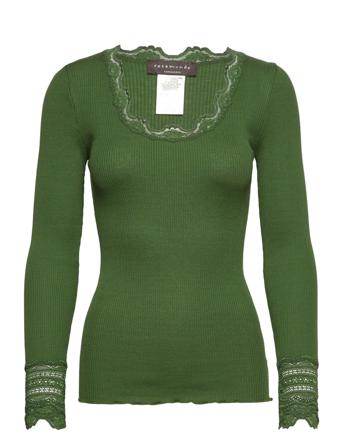 Silk T-Shirt W/ Lace Green Rosemunde