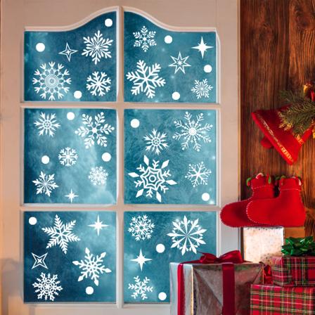 20*30cm*3kpl tarroja, joulun lumihiutale-ikkunatarroja