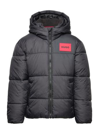 Puffer Jacket Fôret Jakke Svart Hugo Kids*Betinget Tilbud