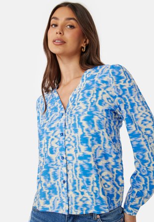 Object Collectors Item Objnebi L/S top Palace Blue AOP:Sand Klær