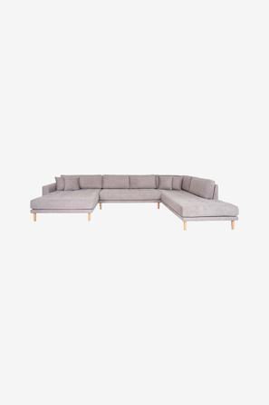 House Nordic - U-sofa open-end Lido - Grå - Sofaer med chaiselong - Fra Homeroom