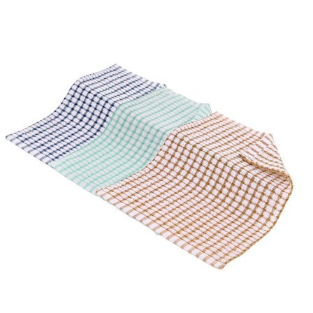 Tre stycken kökshanddukar i tre olika färger