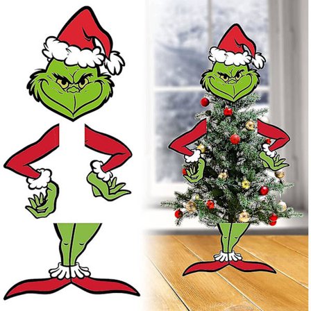 Grinch-koriste joulukuuseen, Grinch-joulukuusen latva, Grinch-joulukoristeet pieneen kuuseen
