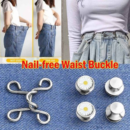 Spikerfri midjespenne Avtagbar justeringsknapp for jeans