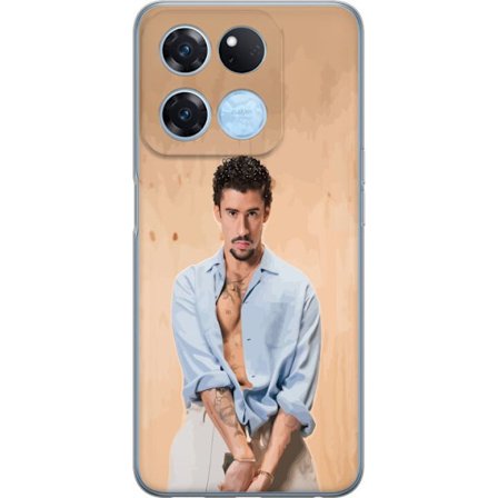 Yhteensopiva Puhelinkuori OnePlus Ace Racing Bad Bunny Super Bowl-inspiroima grafiikka, jossa NFL-trofe ja San Franciscon silta urheilusuunnittelussa