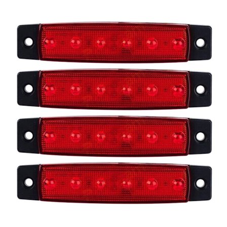 4ST LED-sidomarkeringsindikatorlampa Varningsbakljus RÖTT 12V Red 12V-12V
