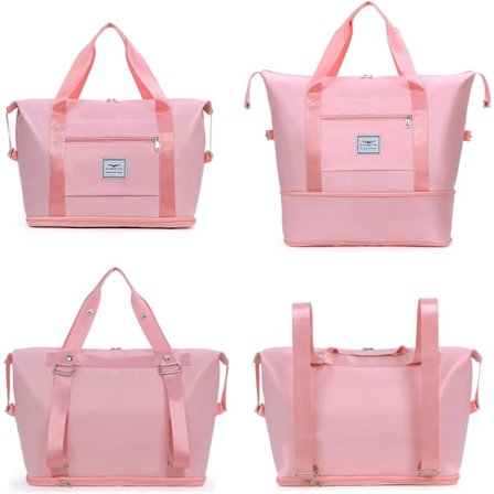 Dametasker Udvidbar Rejsetaske med Trolley Sleeve, Weekend Overnatningstaske Hospitalstaske med Dobbelte Skulderstropper, Håndbagage_max