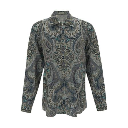 Etro, Paisley Shirt Szary, Mężczyzna, Rozmiar: L