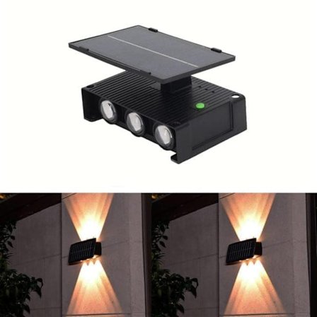 2-pack solvägglampor utomhus LED upp/ner-ljus, vattentät väggbelysning för fasad_OF