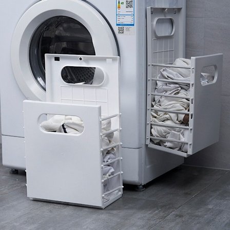 Vikbar tvättkorg vägg badrumstillbehör grå