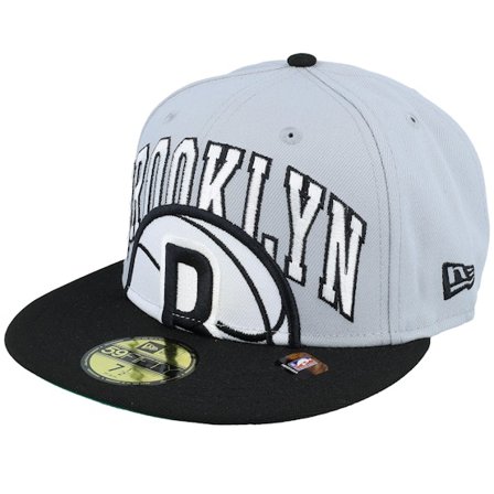 New Era - NBA Grey fitted Czapka Z Daszkiem - Brooklyn Nets 59FIFTY NBA Tip Off 23 Grey/Black Fitted @ Hatstore