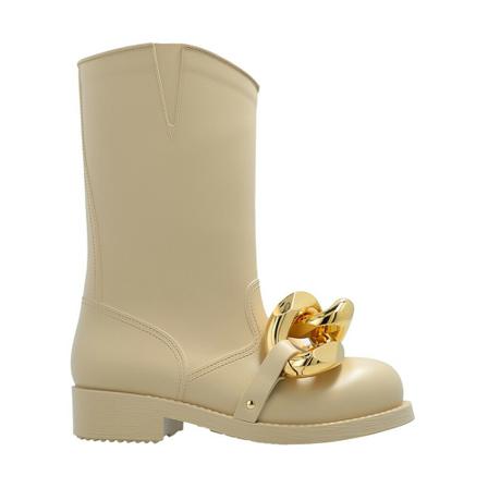 JW Anderson, Embellished rain boots Beżowy, Kobieta, Rozmiar: 37 EU