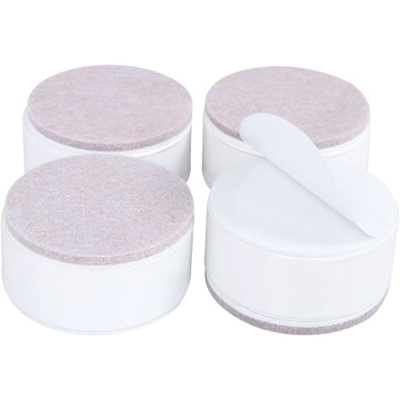 4 st 3 cm Höga Möbelhöjare i Kolstål, Självhäftande Möbelhöjare, 6 cm Bredd för Soffa, Stol, Bord, Skåp, Vit