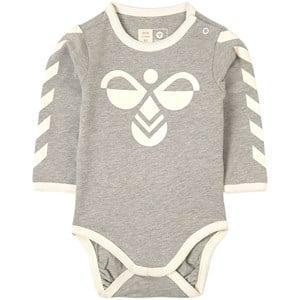 Kids - Hummel Grey Melange Flipper Logo Baby Body 15-18 months (86 cm) - All in ones - 15-18 months (86 cm) - Grey