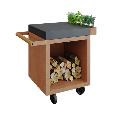 OFYR Mise en Place Table Corten 65 PRO CD Arbetsbord toppskiva i keramik Cortenstål, Utemöbler