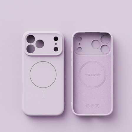 Kompatibel med iPhone 17 Pro flydende silikone etui, Apples altomfattende MagSafe magnetiske etui (lilla)