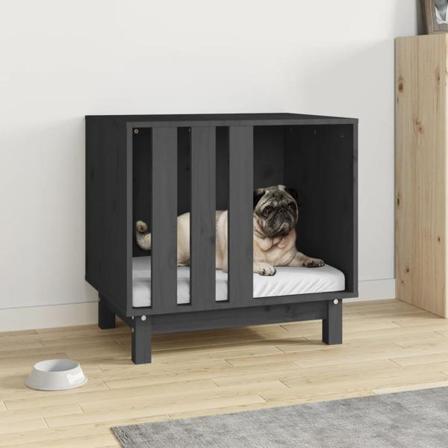 Vidaxl Hundkoja Grå 60x45x57 Cm Massiv Furu Grå