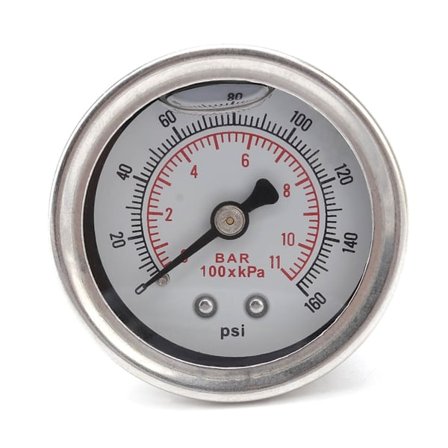 Drivstofftrykkmåler for bil 0 til 160psi overvåkingssystem med 1/8 NPT-tilkobling