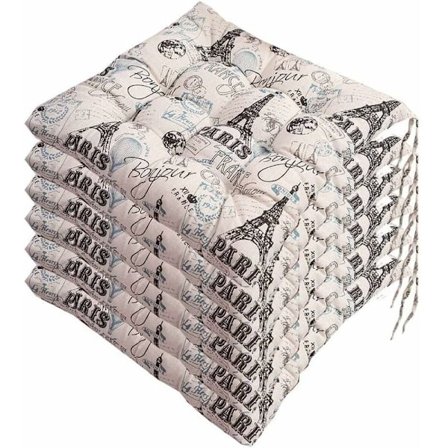 Set med 6 st stolsdynor 40x40, dekorativ dyna, stolsdyna, trädgårdsdynor, polyester (D)