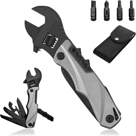 Justerbar skiftnyckel EDC-verktyg GRÅ
