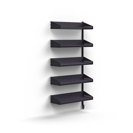 Garderobenelement ENTRY mit 5 Schuhablagen, Anbaumodul, wandhängend, 1800 x 900 x 300 mm, anthrazit