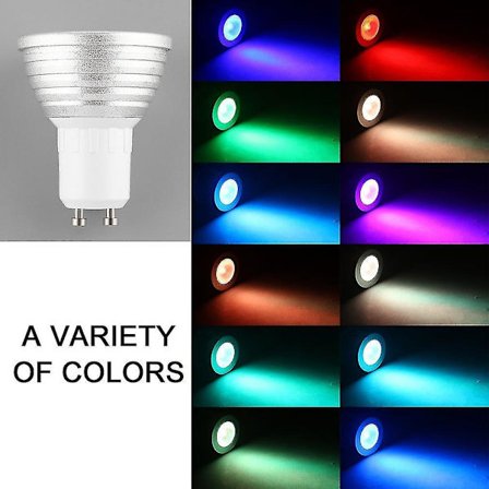 2W E27 Monivärinen RGB LED-lamppu kaukosäätimellä