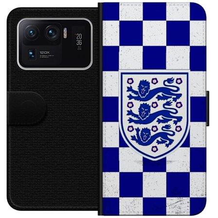 Kompatibelt Lommeboketui til Xiaomi Xiaomi Mi 11 Ultra Grafisk sjakkbrett-mønster i blått og hvitt med et klassisk heraldisk emblem, retroinspirert