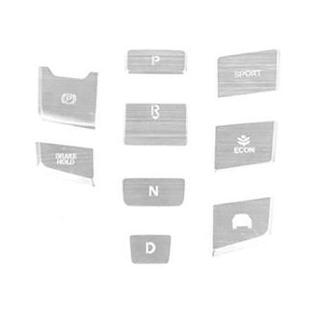 9 stk. Bilsenterkonsoll Girskiftknapp Klistremerke for -V 17-21 Tilbehør Håndbrekkdeksel Trim, Sølv