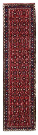 72X284 Alfombra Hosseinabad Oriental De Pasillo Rojo Oscuro/Negro (Lana, Persia) Carpetvista