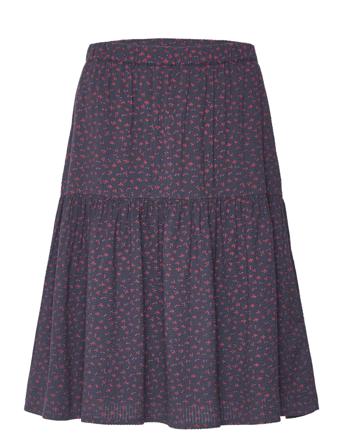 Slnaiah Skirt Knälång Kjol Navy Soaked In Luxury