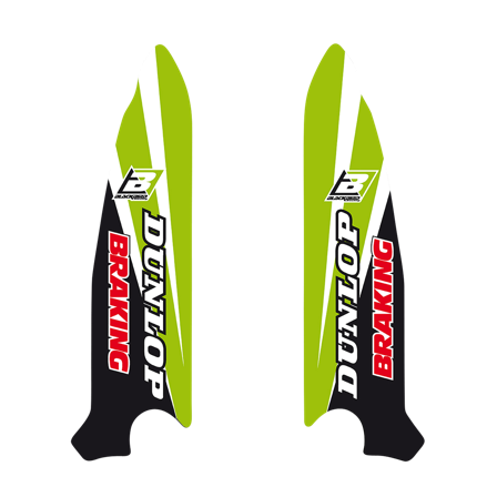 Gabelaufkleber Blackbird Dream 4 Grün-Schwarz-Weiß - Kawasaki KX 250 1994-2003