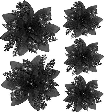 20 st 14,5 cm glitterkonstgjorda julblommor God Jul julgransdekoration Gott Nytt År Eller