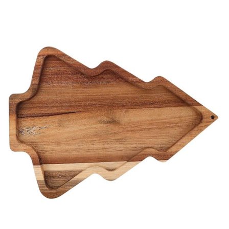 Joulukuusen muotoinen puinen tarjoiluvati joulupöytään - Rustiikkinen maalaistalon karkkikulho - Koristeellinen leikkelelauta välipaloille Desse[HK]