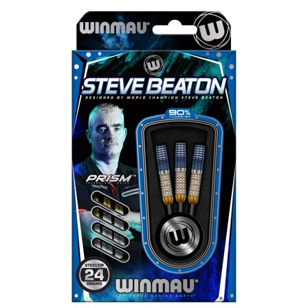 Winmau Steve Beaton Legacy Edition Darts 22g/24g - 90% Tungsten Steel Tip - Blue/Gold - Professional Darts Set - Airflow Technology - Prism Technology