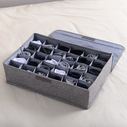 Underwear Socks Ties Opbevaringsarrangør med låg Foldbar skabsskuffe Org