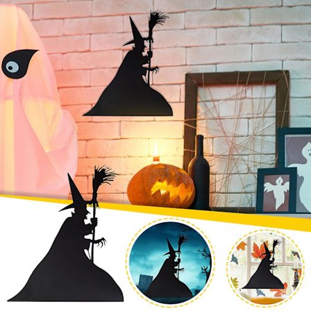 Creative Halloween Witch Silhouette Decorative Wall Art Horror Theme