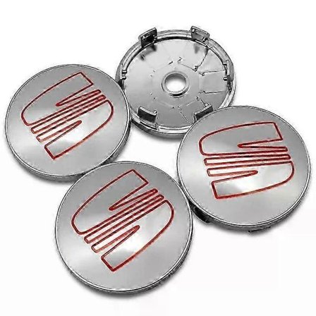 4 stk 56 mm 60 mm Bilhjul Navkapsel Felgbeskytter Emblem Klistremerker Tilbehør kompatible for Seat Ibiza 6j 6l Fr Ateca Altea Xl Leon 2 Leon-Bra
