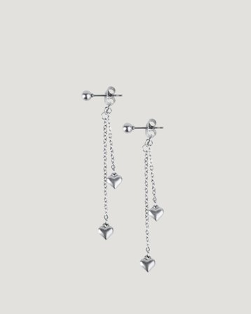 Timi of Sweden Nella - Heart Chain Earrings Couleur argent Bijoux Fille - Kids Brand Store