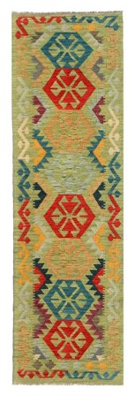 Kilim Afghan Old Style Rug Hand Woven 75X253 Runner