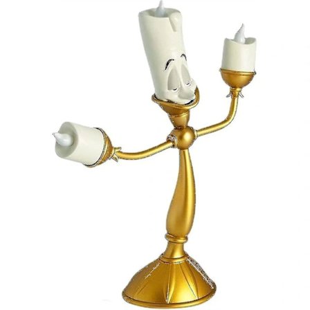 Klocka Ljusstake Skönheten och Odjuret Ljusstake Lumiere LED Ljusstake för Bröllopsbord, Julfest, Heminredning